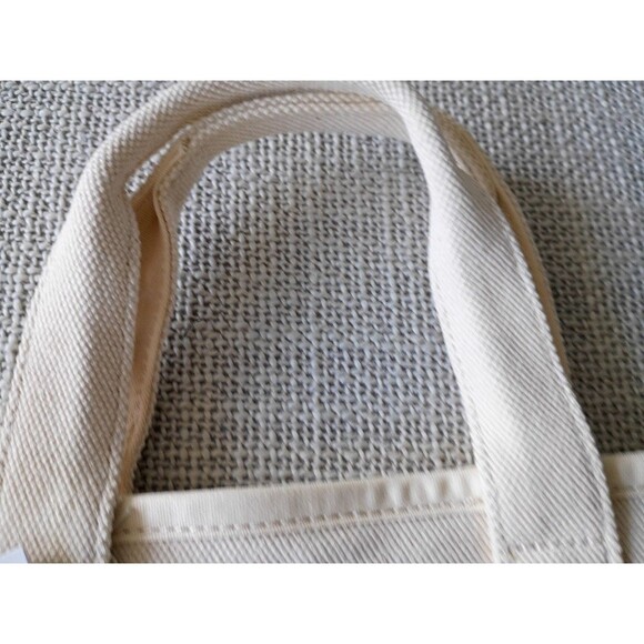 NEW TORY BURCH Natural Mini Mercer Beach Tote Small Handbag Ivory Canvas - Picture 3 of 6